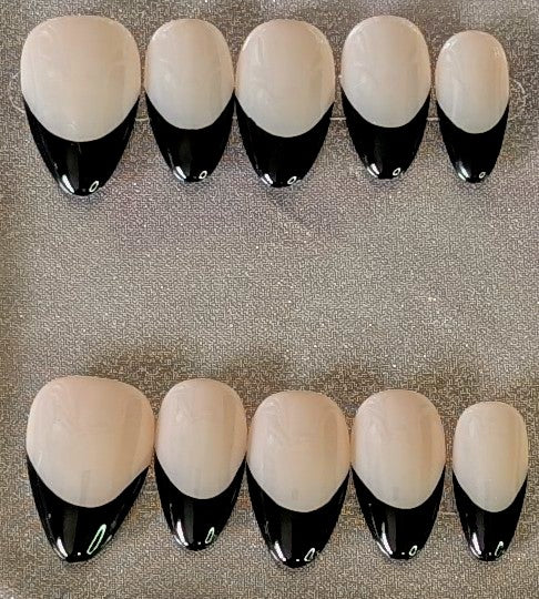 Classic Black French Tip Press-On Nails