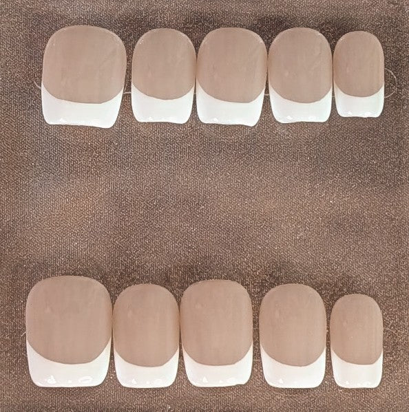 Taupe French Square Press-On Nail