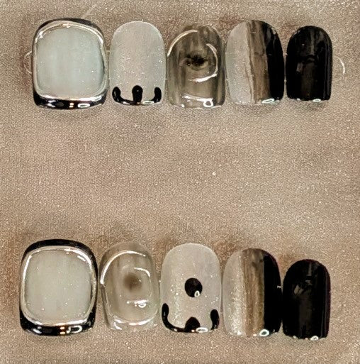 Monochrome Marble Press-On Nails | Beauty Fixx