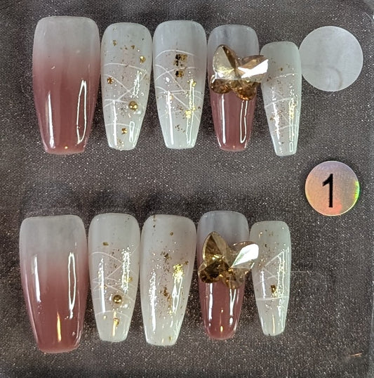 Rose Gold Luxe Ombre Press-On Nail Set – Style #1