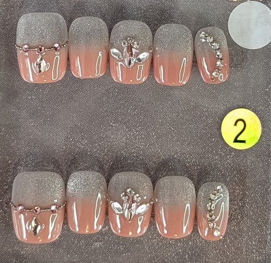 Pink Frost Glam Press-On Nail Set - Style #2