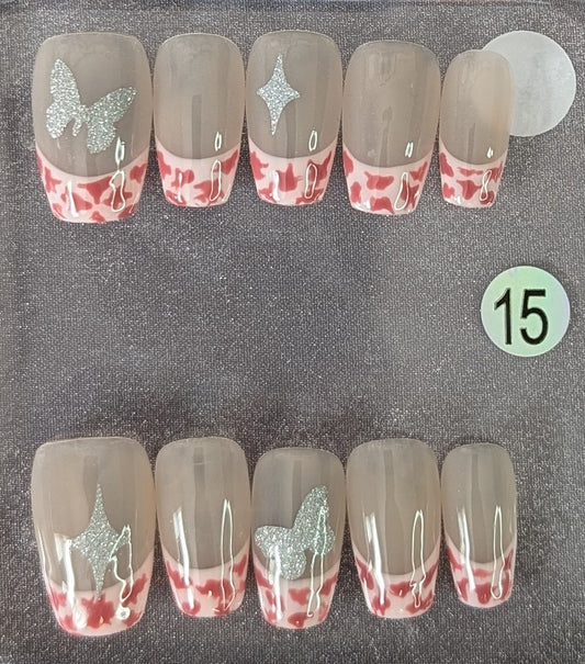 Butterfly Blush Glam Press-On Nails