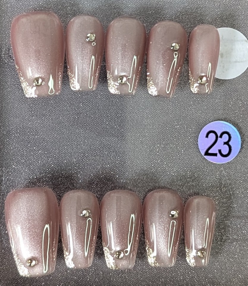 Rose Mocha Spark Press-On Nails