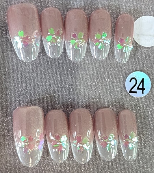 Iridescent Blossom Press-On Nails