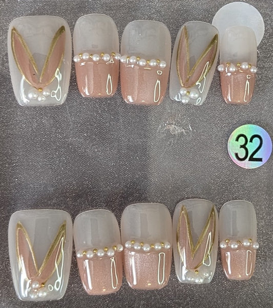Elegant Blush Pearl Press-On Nails