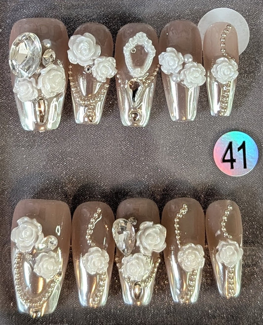 Pearl Rose Elegance Press-On Nails