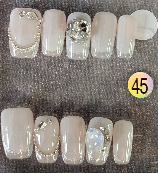 Crystal Chic Nude Press-On Nails
