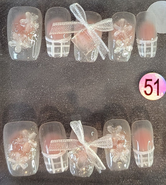 Sweet Blossom Bow Press-On Nails