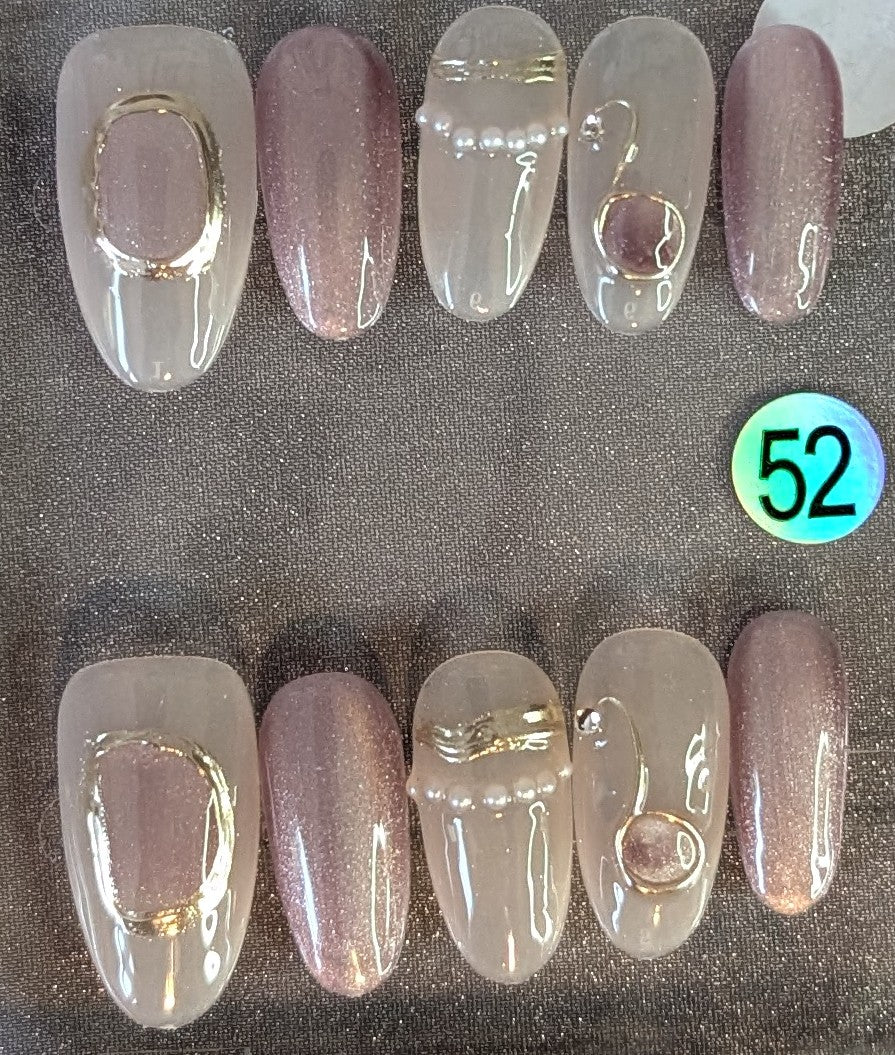 Mocha Pearl Elegance Press-On Nails
