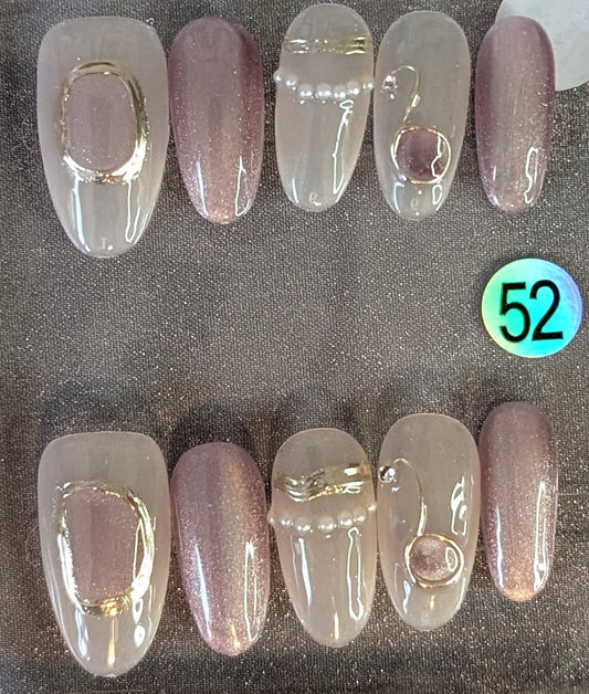 Mocha Pearl Elegance Press-On Nails