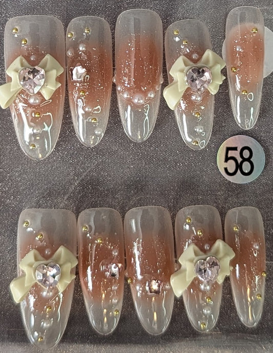 Sweetheart Bow Press-On Nail Set – Style #58