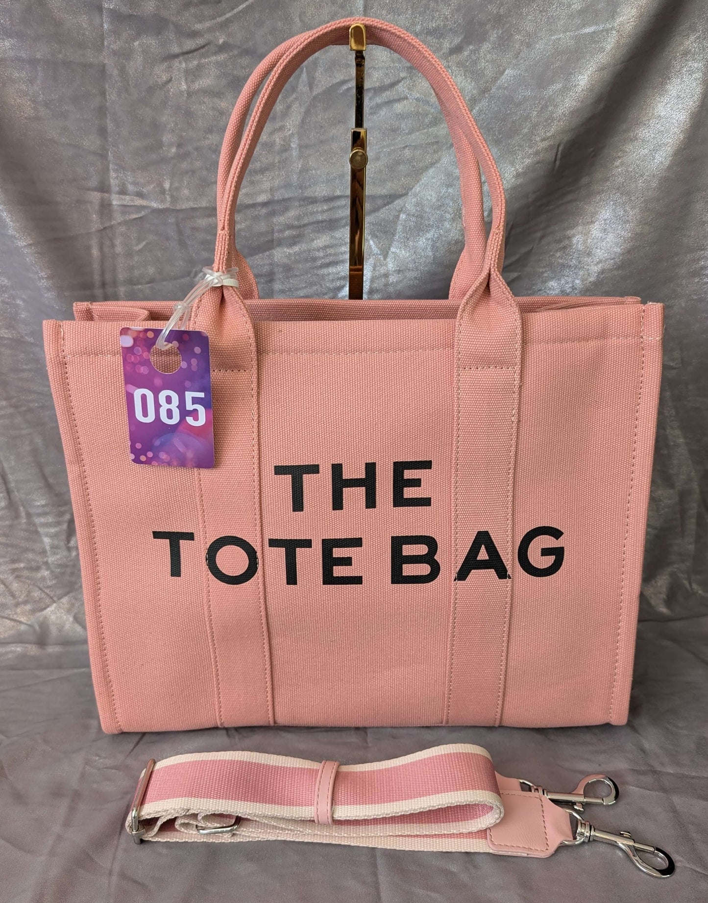 “The Tote Bag” Canvas Handbag – Blush Pink
