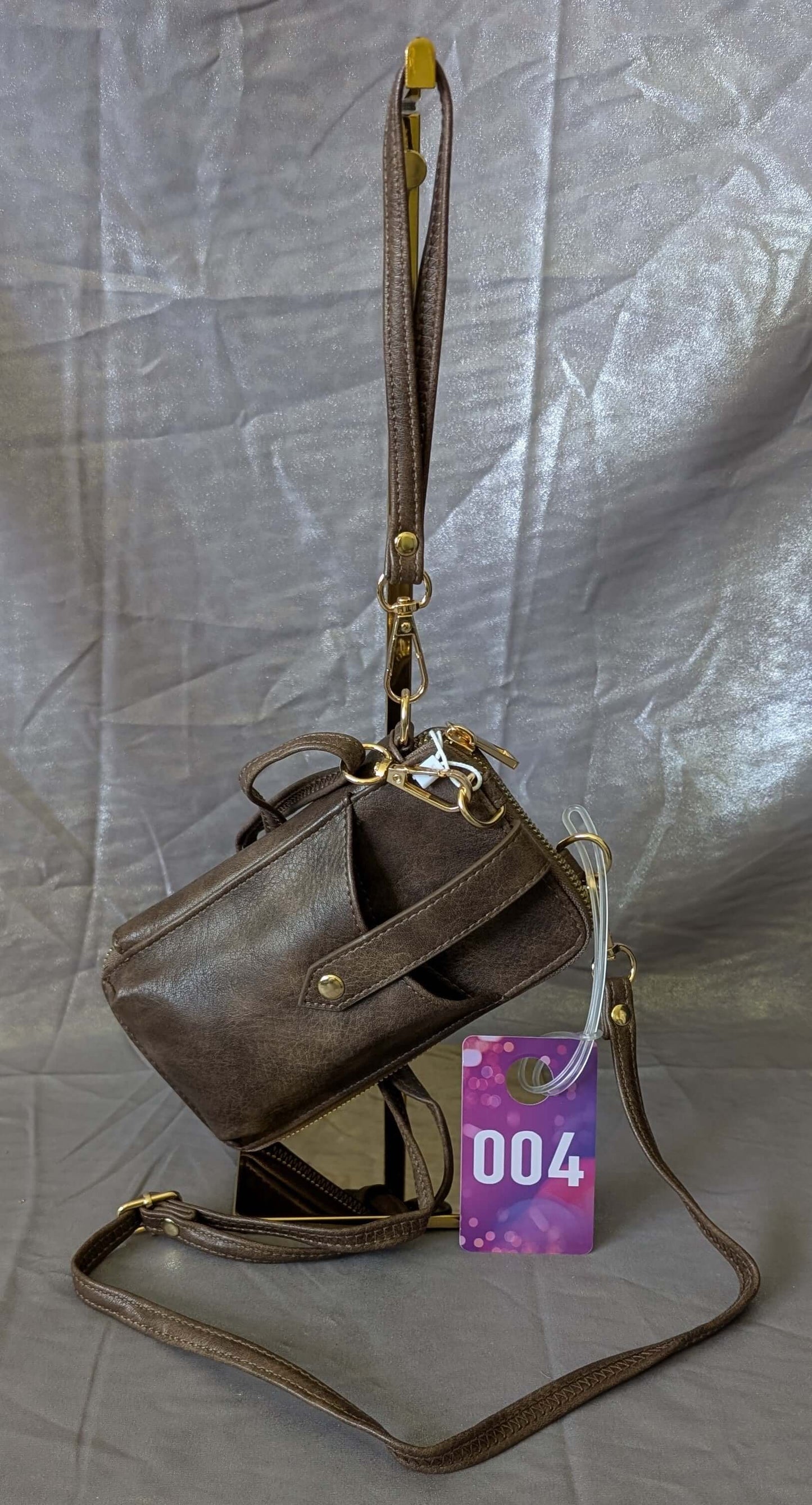 Compact Crossbody Wallet Bag – Coffee Brown