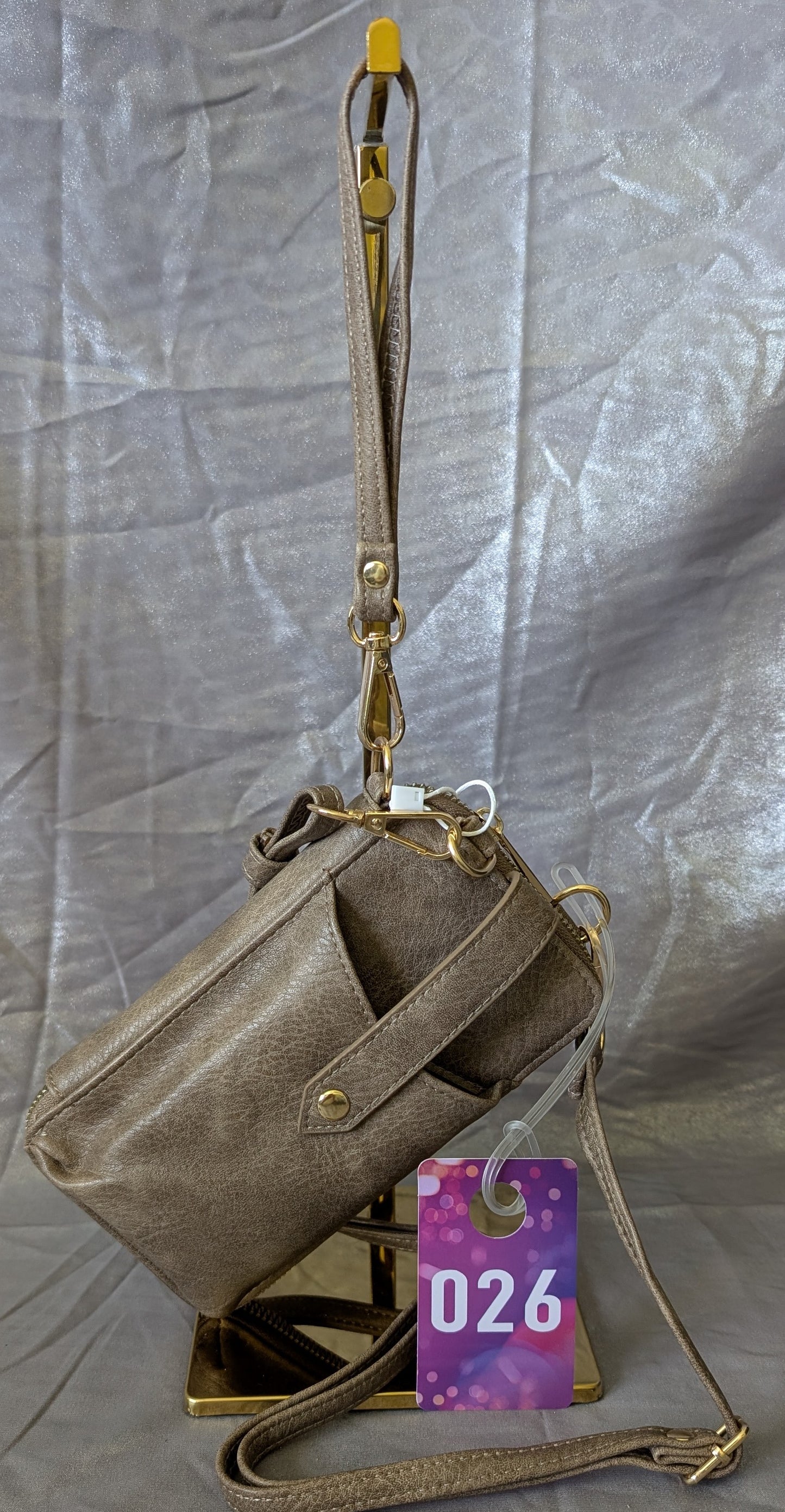 Compact Crossbody Wallet Bag – Taupe