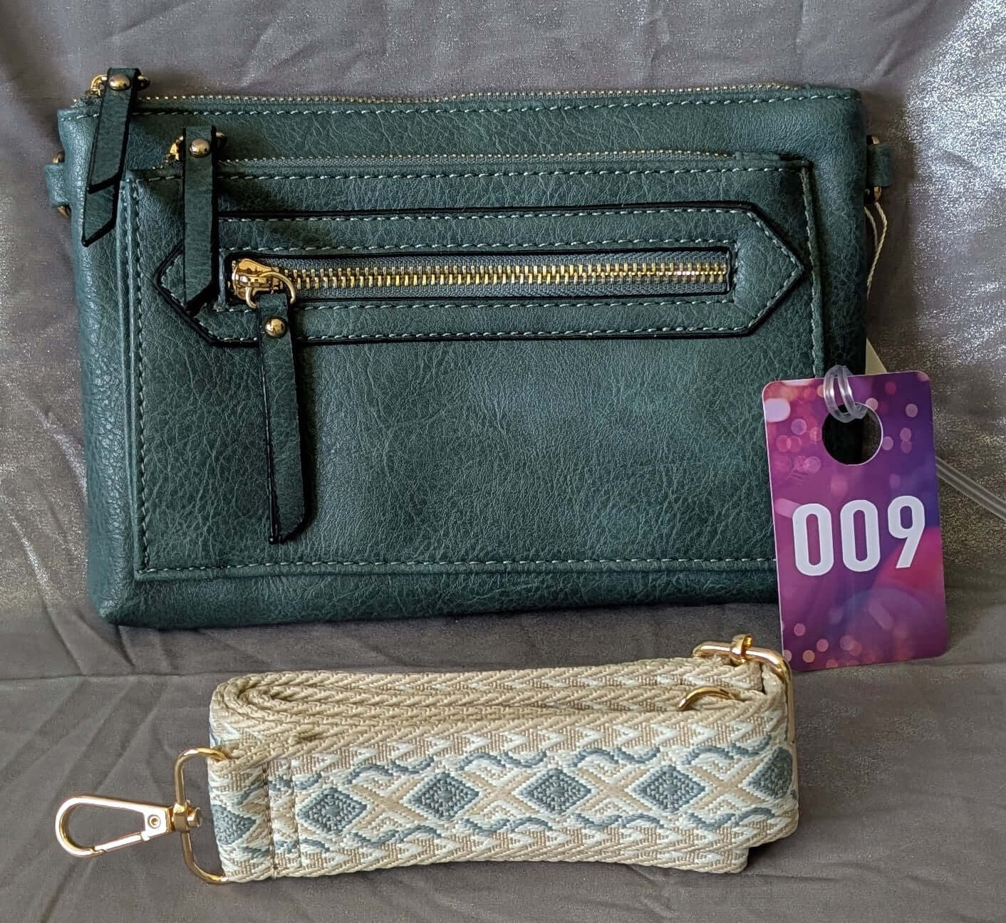 Crossbody Clutch Bag with Pattern Strap