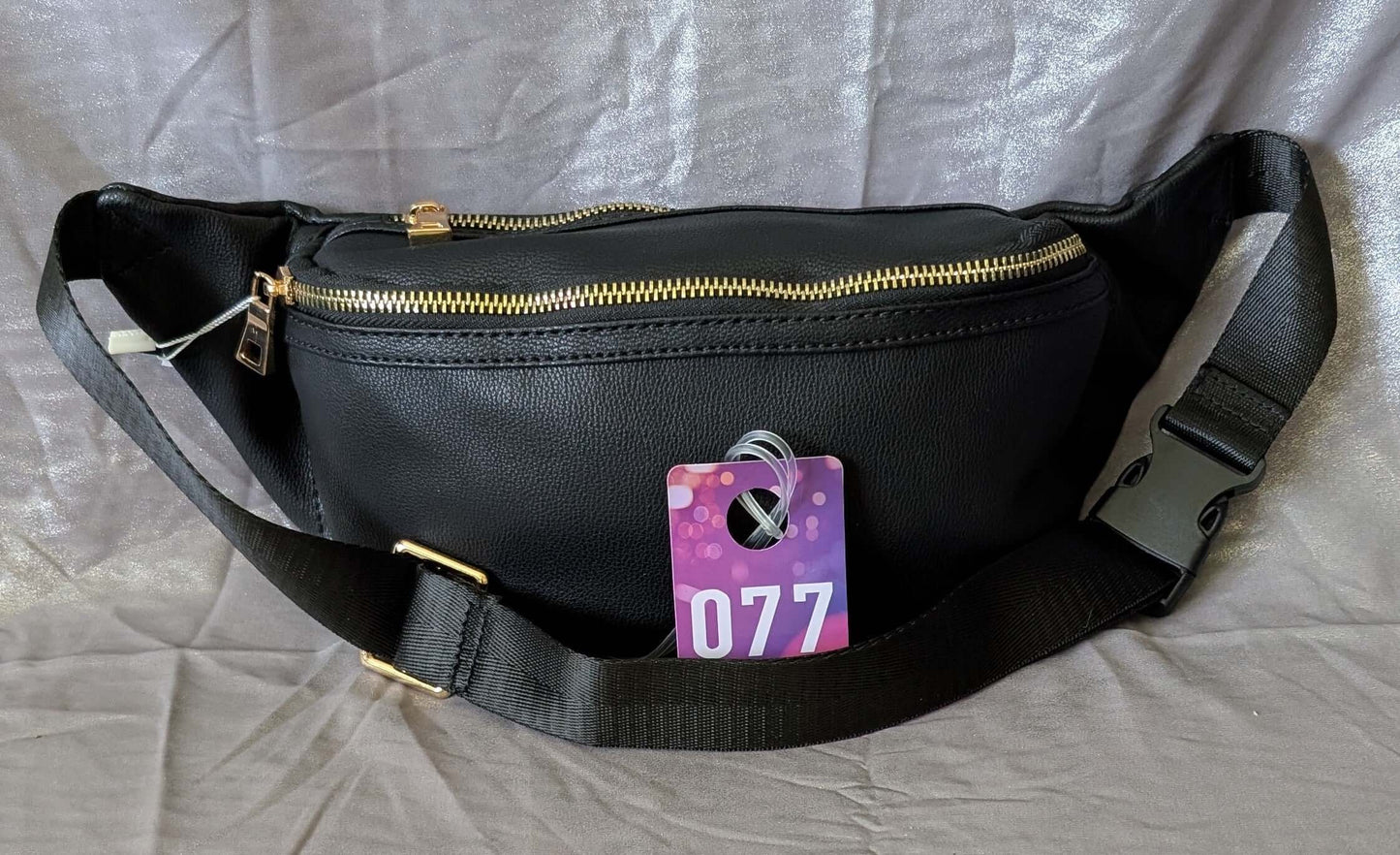Classic Black Leather Belt Bag