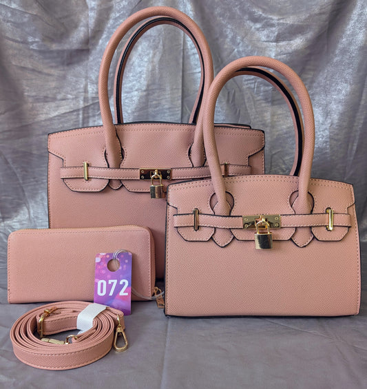 Blush Lock Charm 3-Piece Bag Set