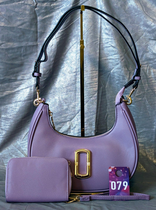 Lavender Gold Accent Shoulder Bag Set