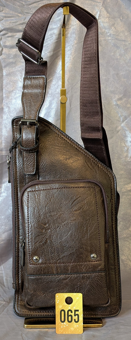 Brown Leather Crossbody Sling Bag