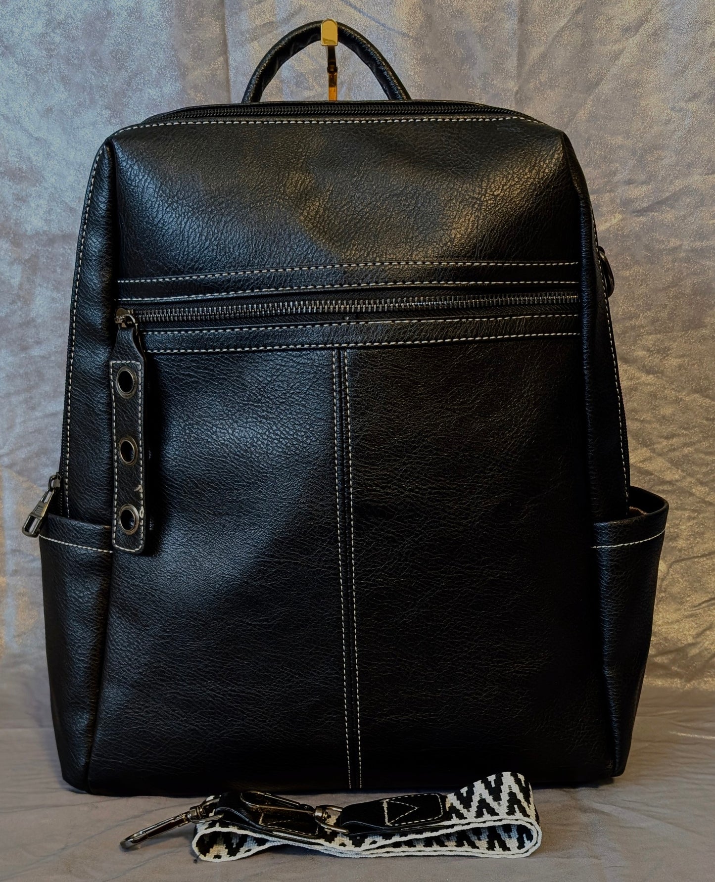 Black Modern Convertible Backpack
