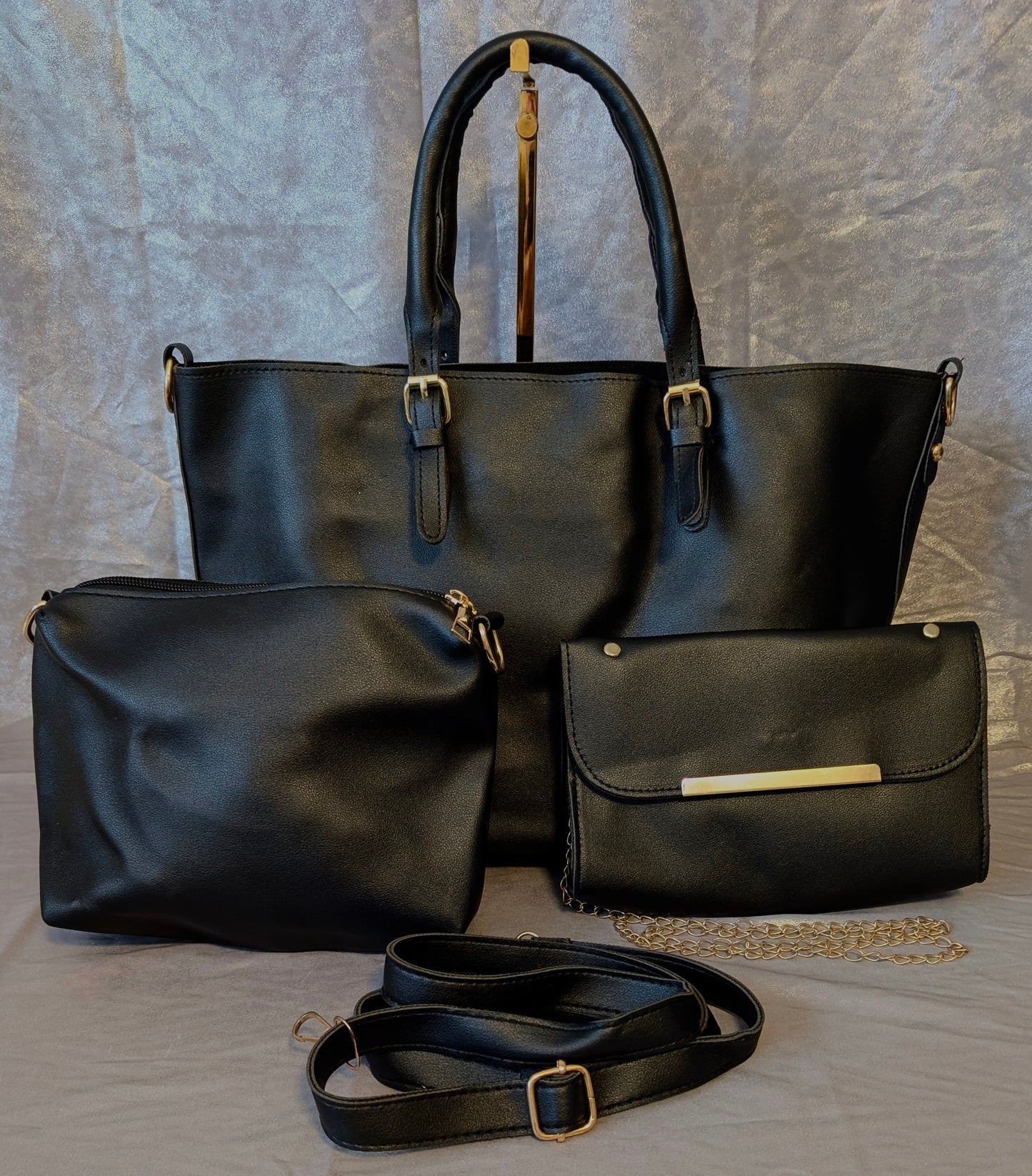 Black Luxe 3-in-1 Handbag Set