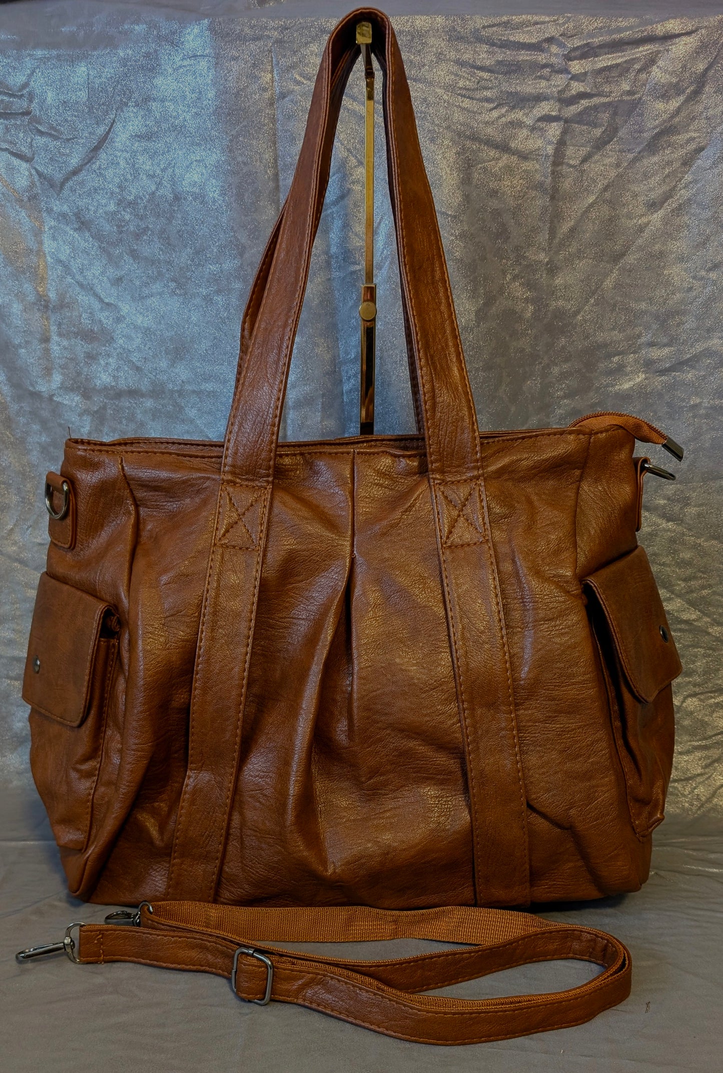 Cognac Oversized Utility Shoulder Bag