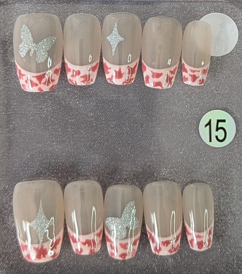 Butterfly Blush Glam Press-On Nails
