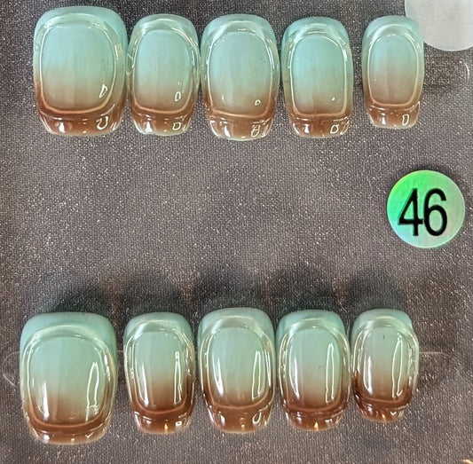 Mint Mocha Ombre Press-On Nails