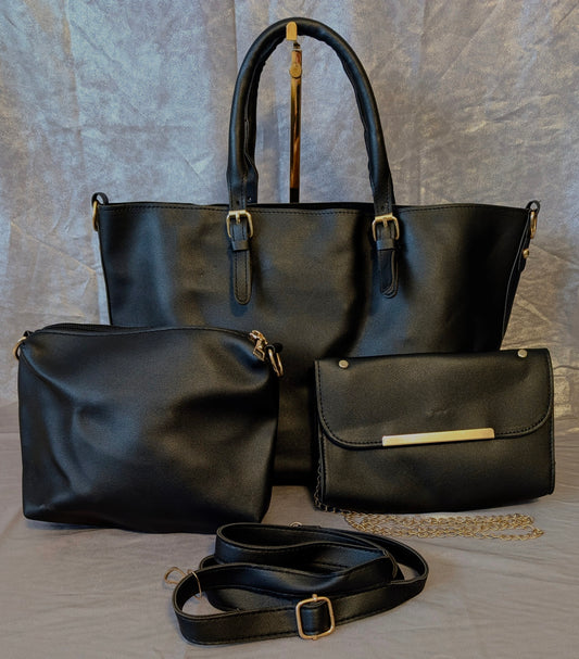 Black Luxe 3-in-1 Handbag Set