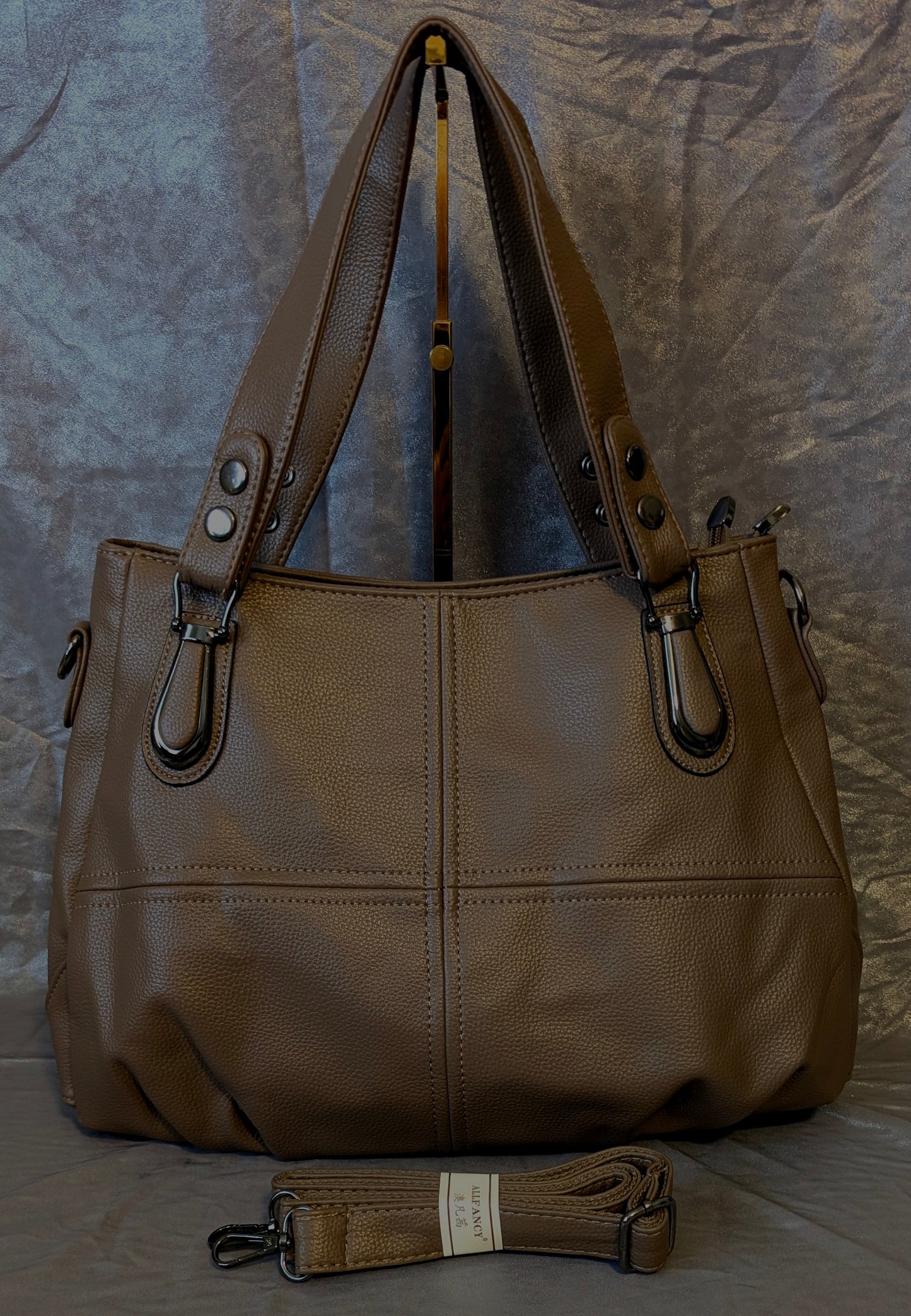 Taupe Classic Everyday Shoulder Bag